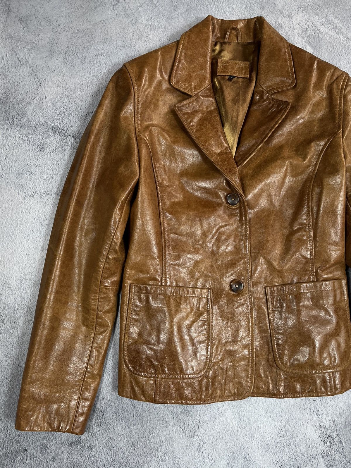 Leather × Vintage Vintage 90s aviator Leather flight Jacket AvantGarde Size XL / US 12-14 / IT 48-50 - 2 Thumbnail