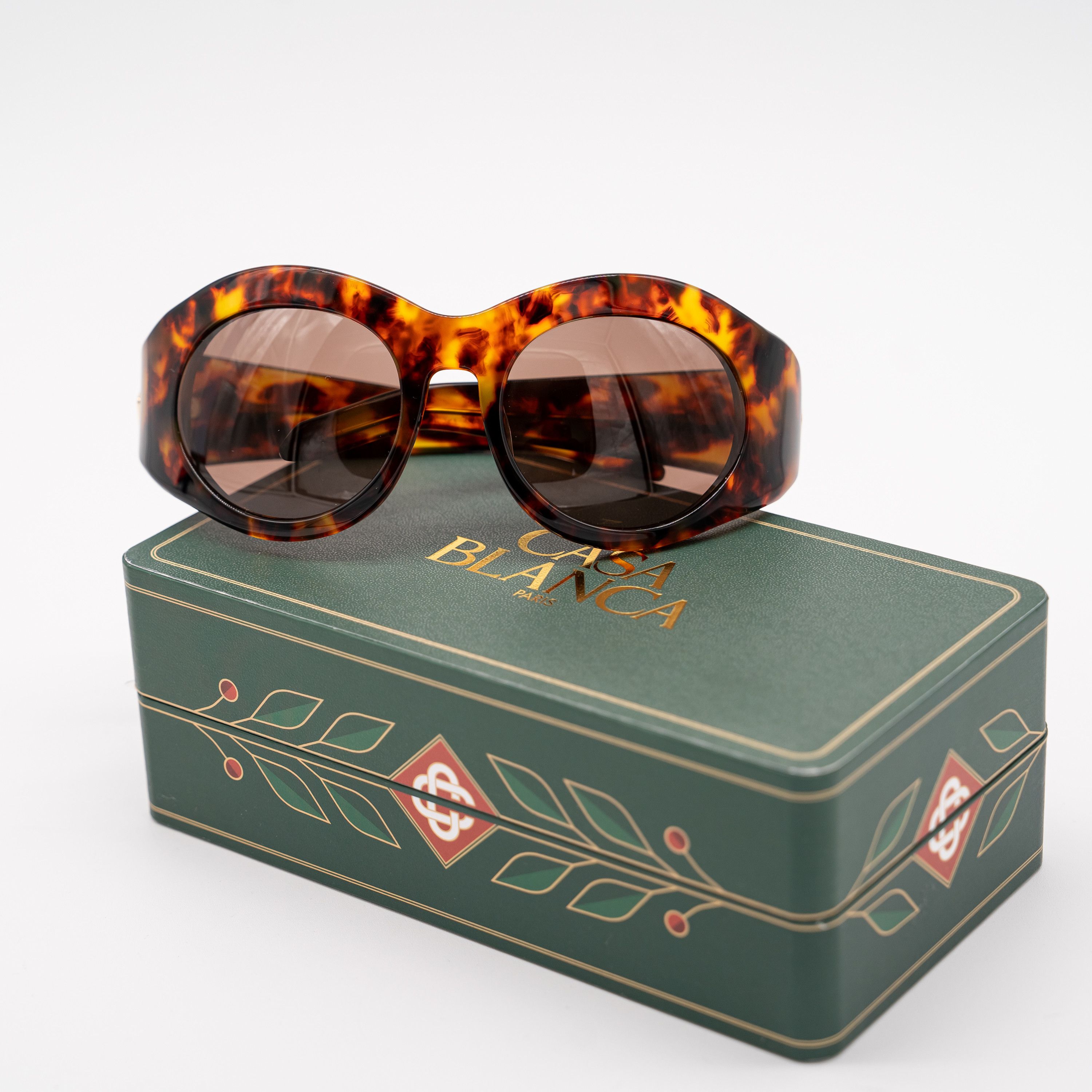Casablanca CASABLANCA Round Goggle Acetate Sunglasses Tortoise Size ONE SIZE - 1 Thumbnail
