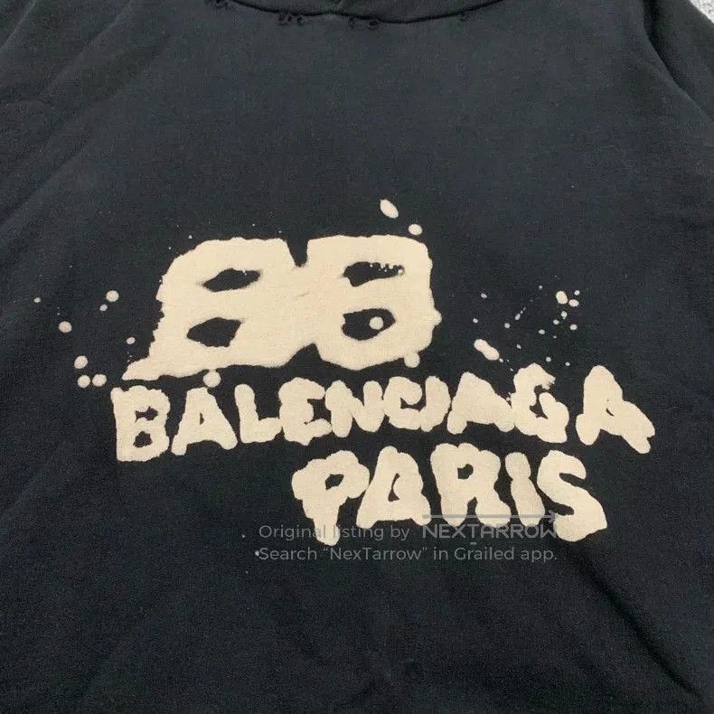 Balenciaga Balenciaga Black Blur Logo Hoodie. Size US S / EU 44-46 / 1 - 6 Thumbnail