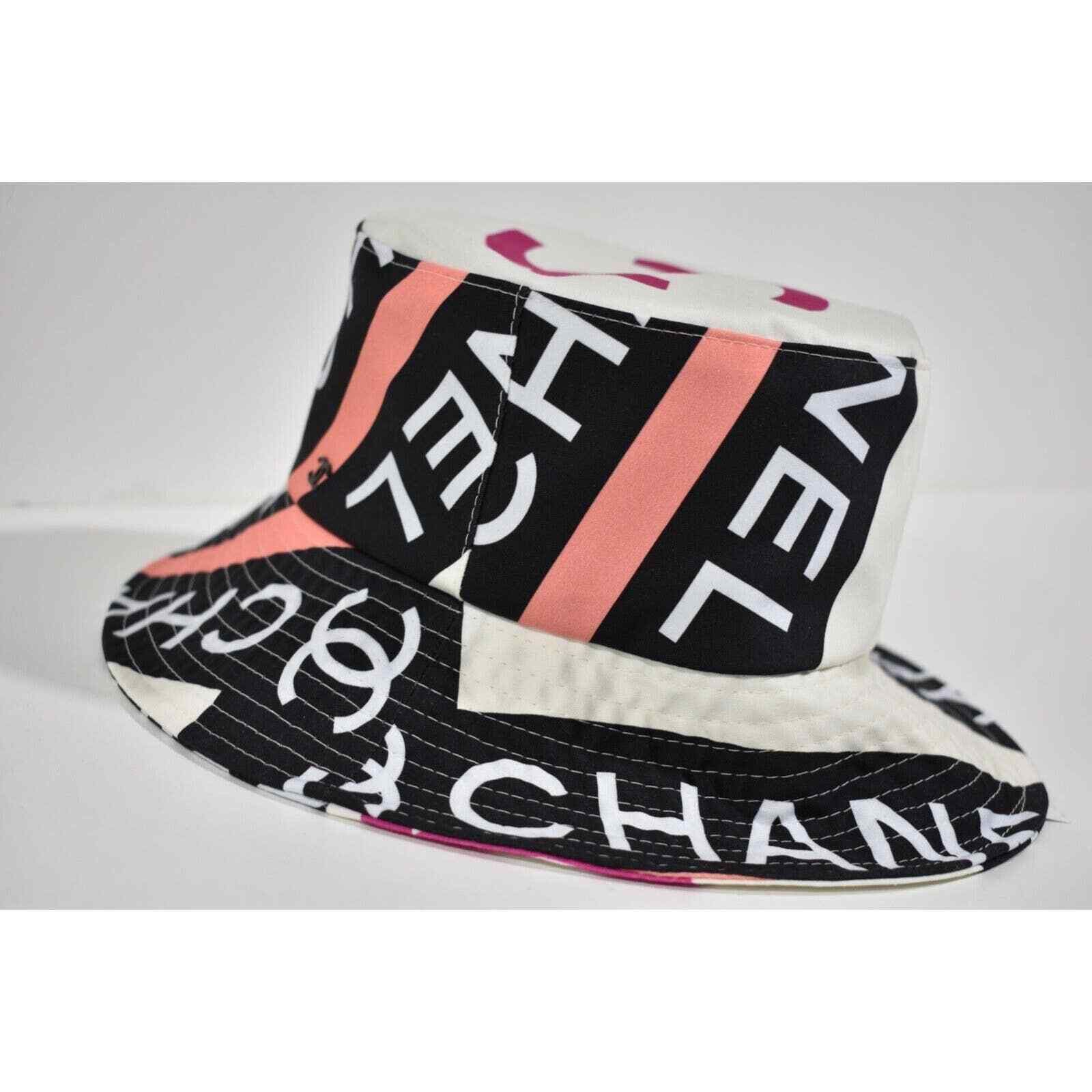 Chanel 22S Fabric CC Logo Sun Cloche Bucket Hat Small S