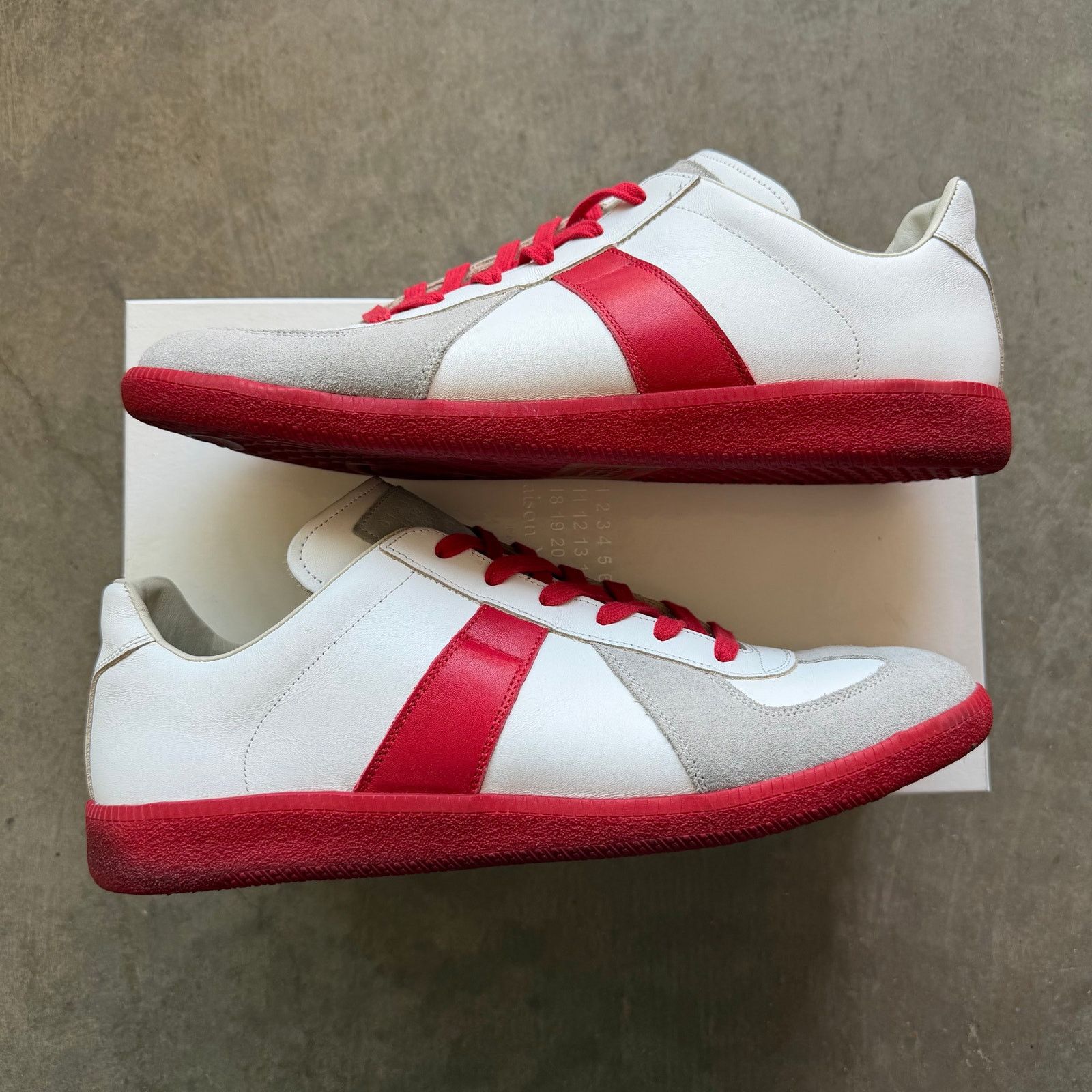 Maison Margiela Maison Margiela Gat Red White Leather Size US 13 / EU 46 - 2 Thumbnail