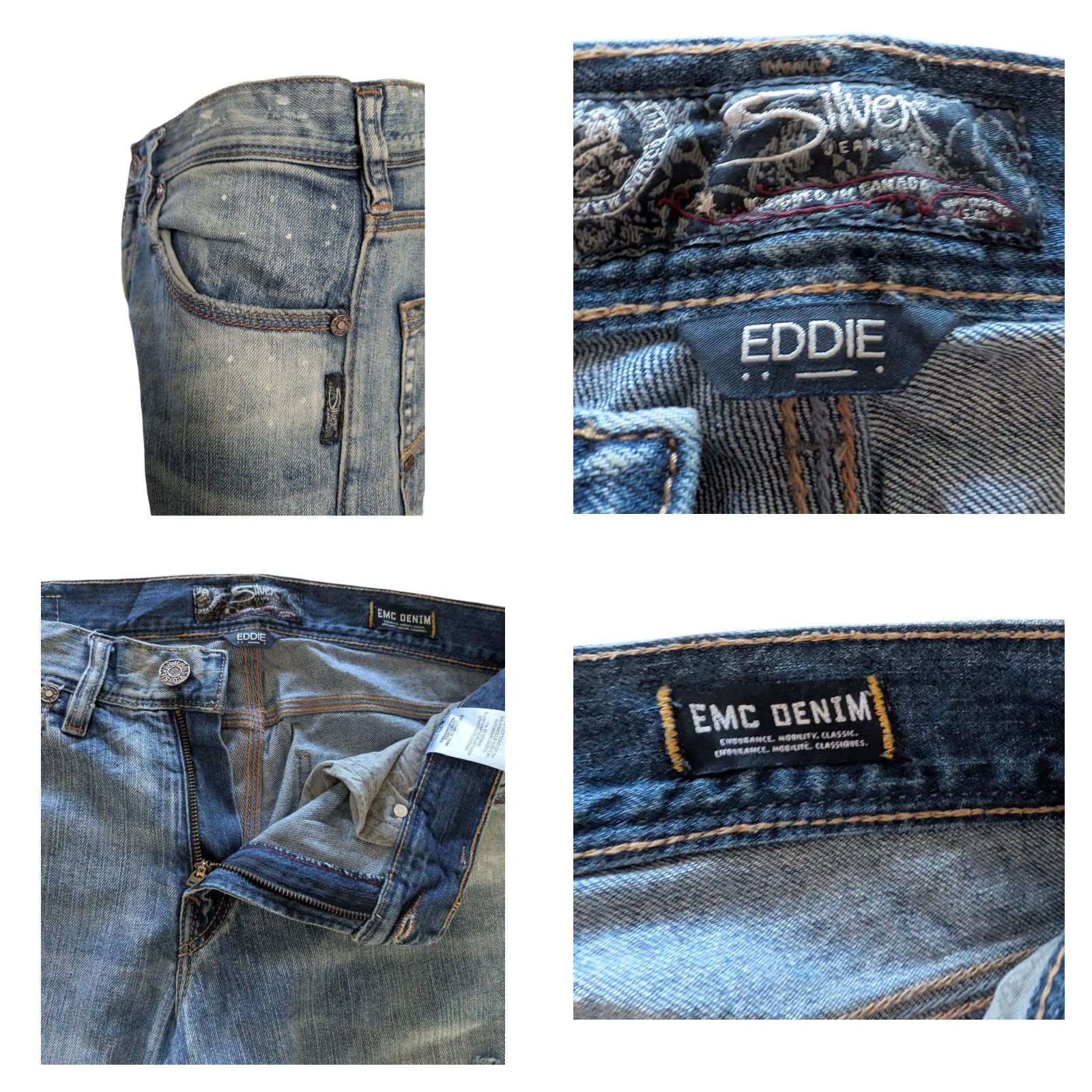 Silver Jeans Co. Silver Jeans Co. Eddie Jeans W31 L32 Blue Denim Relaxed Fit Straight Leg Mens XS? Size US 31 - 10 Thumbnail