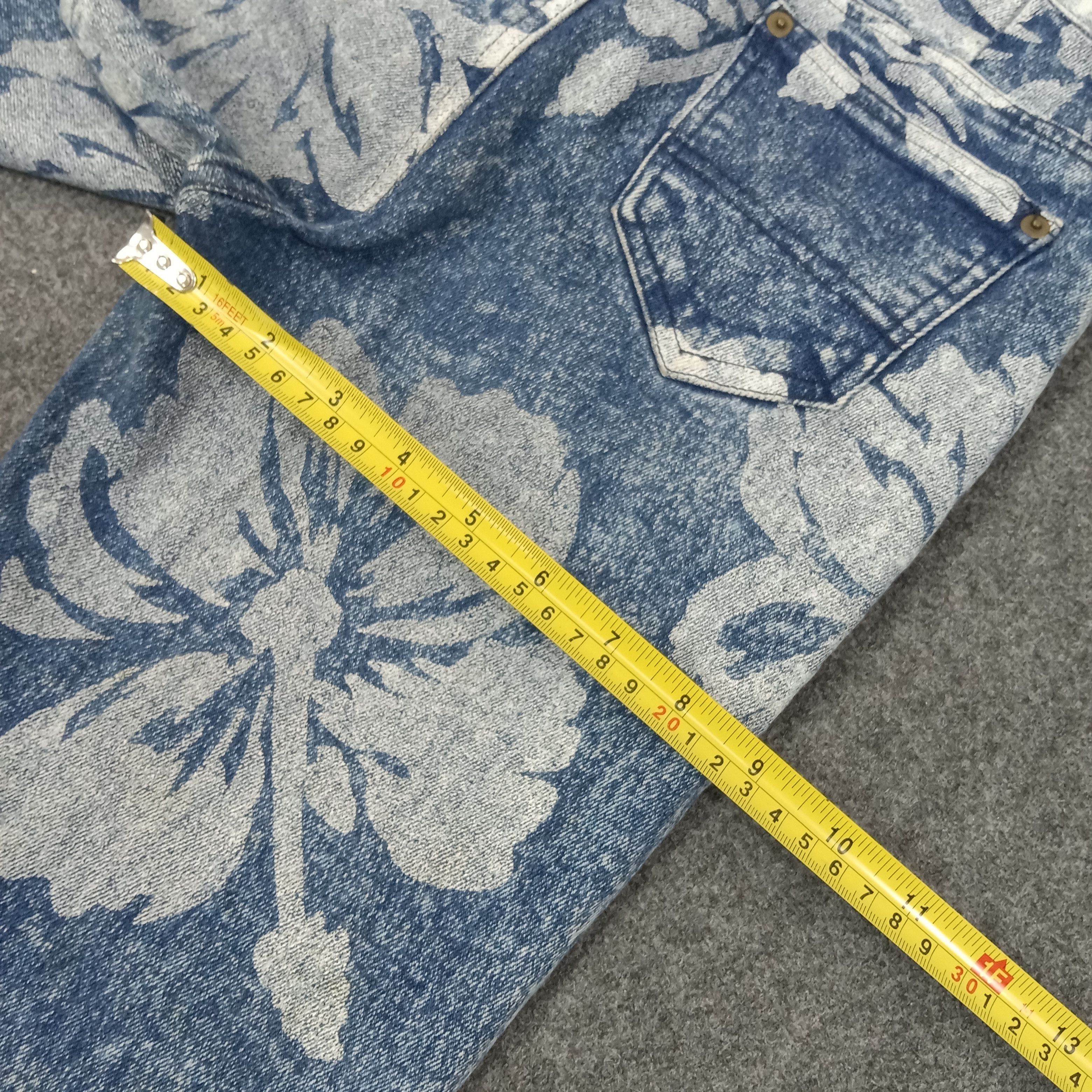 Japanese Brand Ryu Sports Japanese Flower Full Print Jeans C258N26 Size 23" - 11 Thumbnail