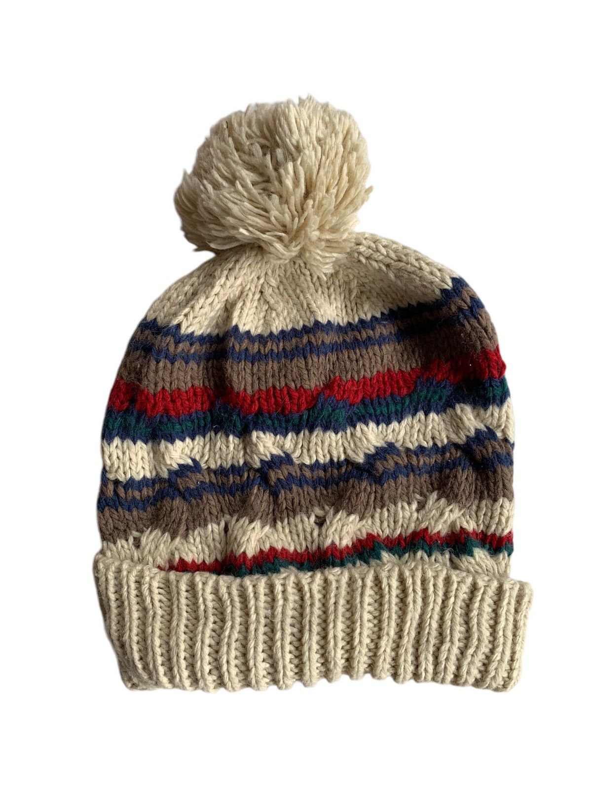 Handmade × Japanese Brand knitted crochet Multicolour Rare Beanie Hats Size ONE SIZE - 4 Thumbnail