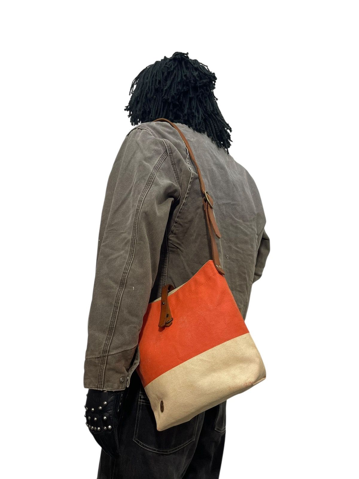 Comme des Garcons × Stussy Leather Cotton Coated Sunset Craftman Cross Body Bag 7🟩 Size ONE SIZE - 1 Thumbnail