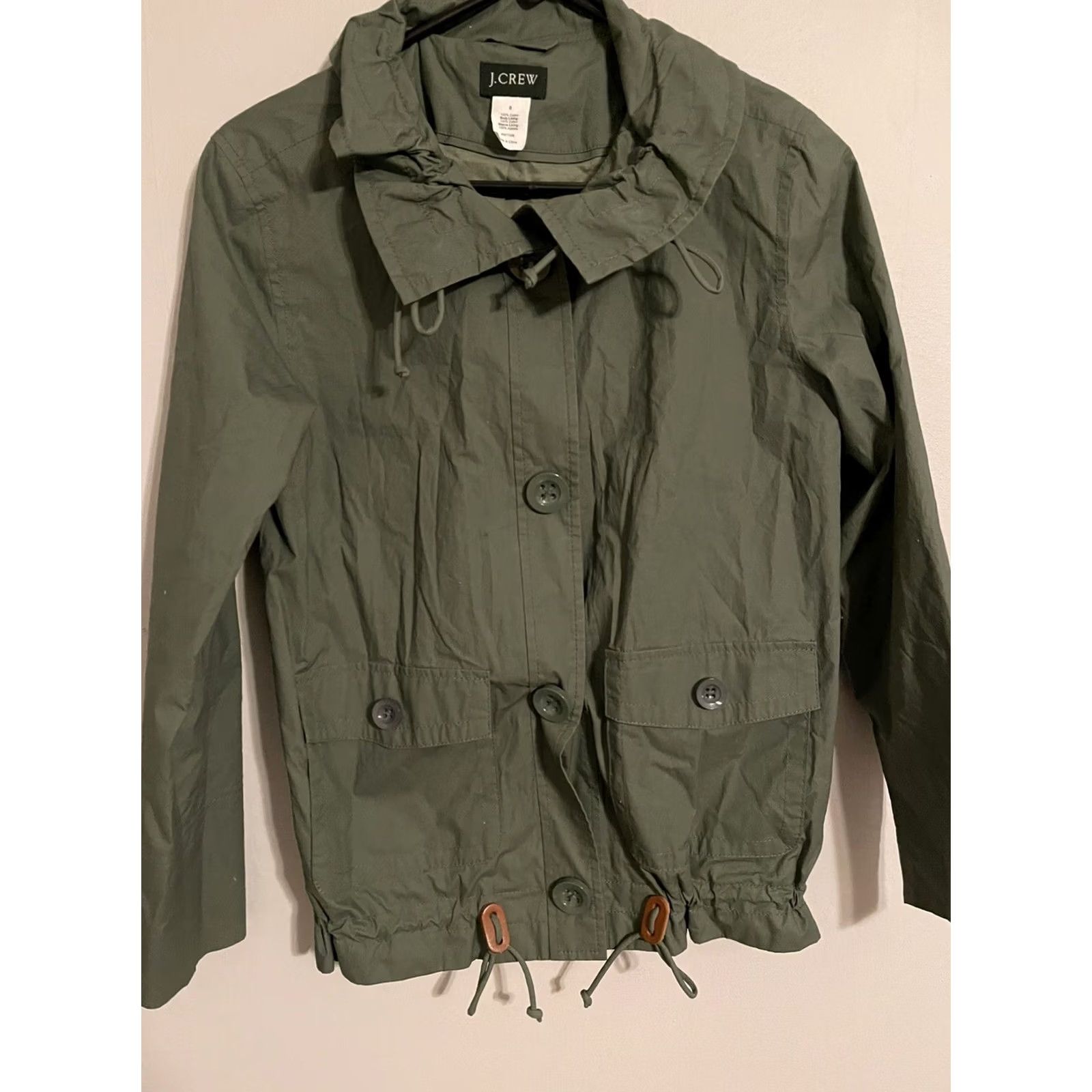 J.Crew J.CREW Women's Jacket Green Snap Button Military Field Utility 0 Size XS / US 0-2 / IT 36-38 - 2 Thumbnail
