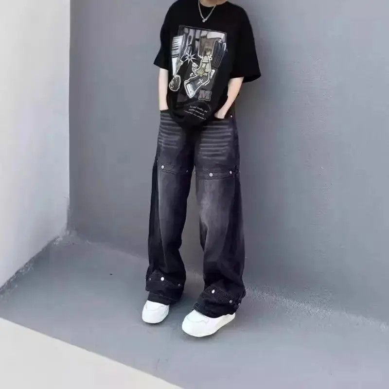 Japanese Brand Retro loose high street micro flared jeans Size US 32 / EU 48 - 2 Thumbnail