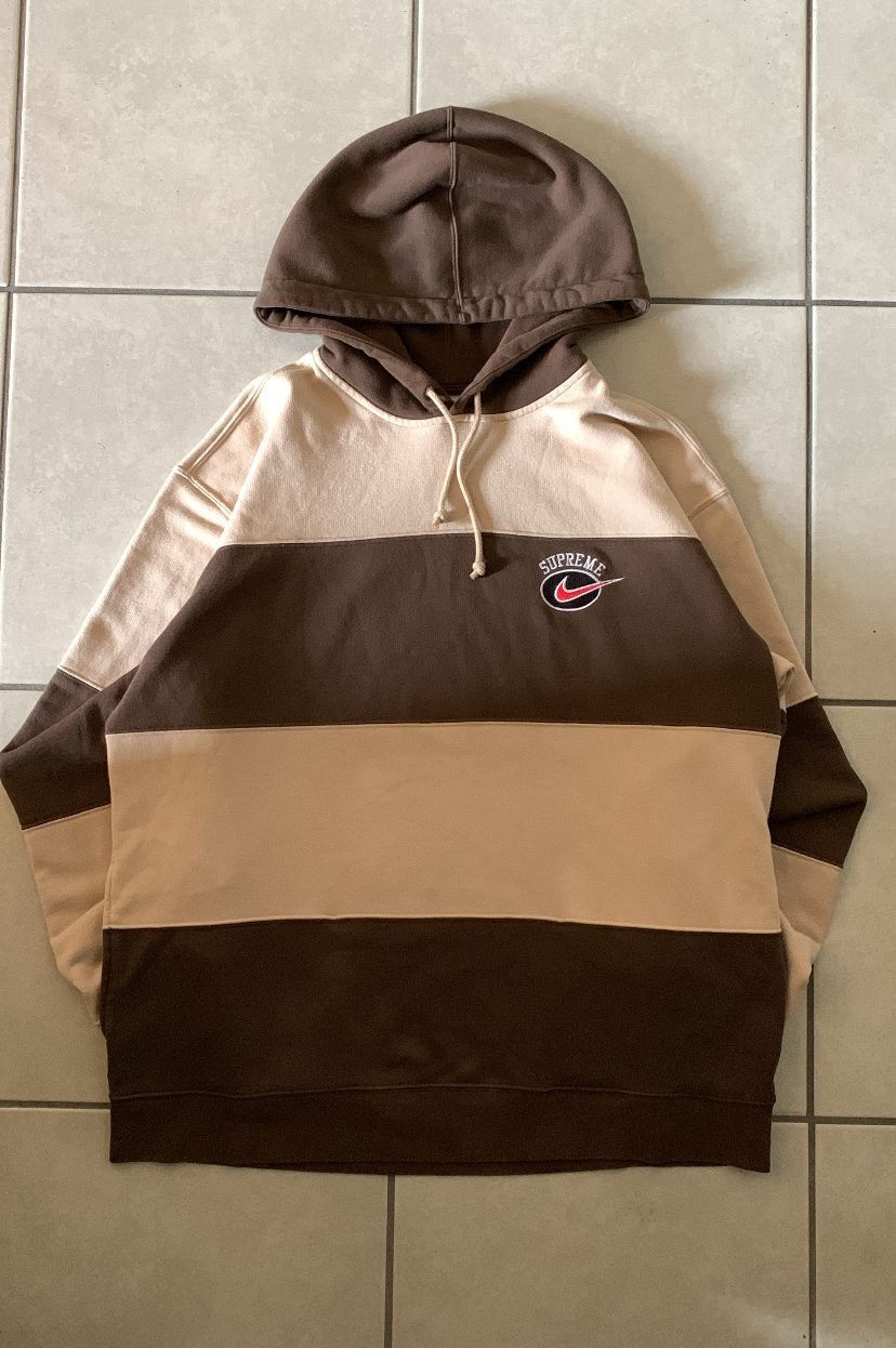 トップス Supreme Nike Stripe Hooded Sweatshirt M Supreme Nike Stripe Hooded Sweatshirt Black Men's - SS19 - US