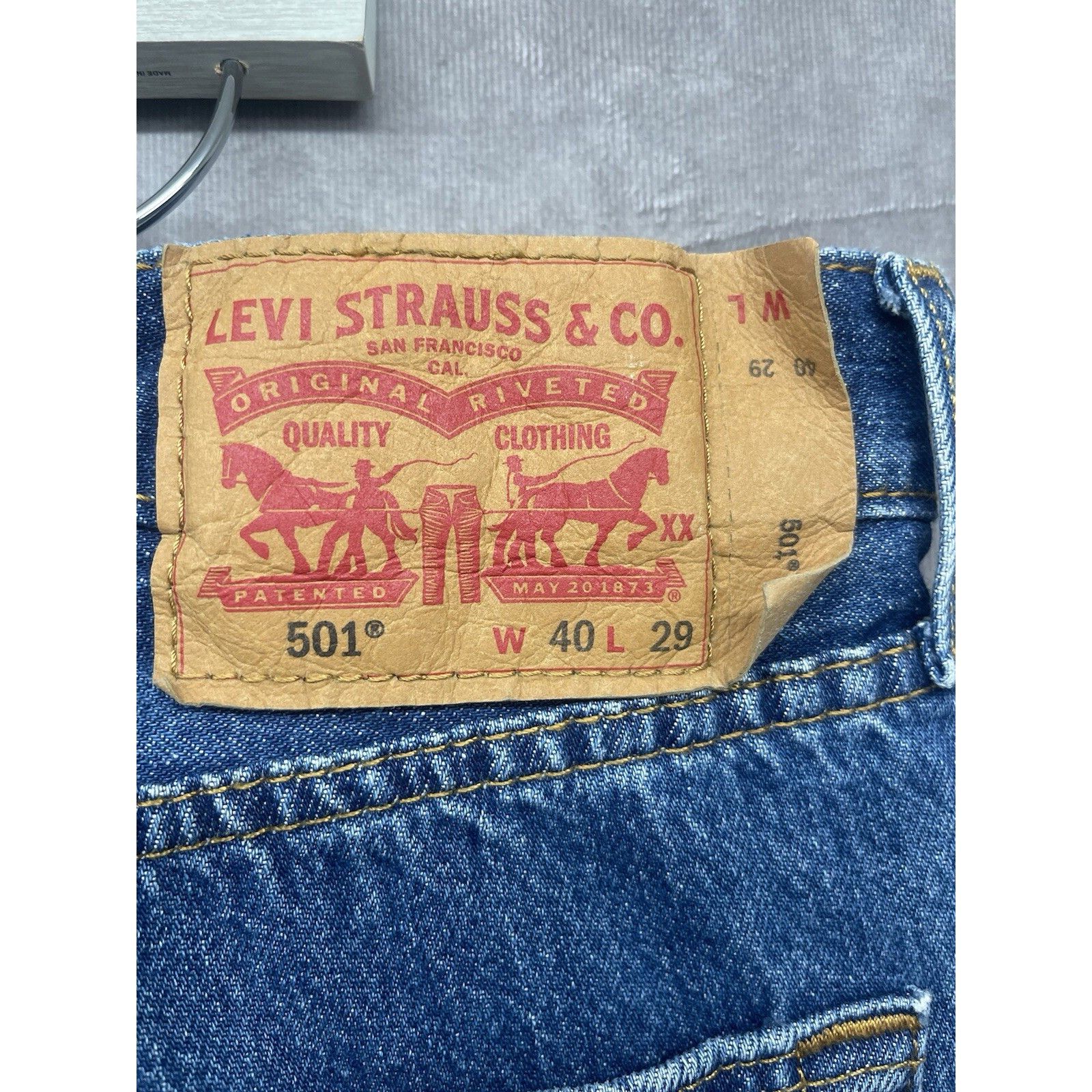Levi's 90s Levi’s 501 Jeans Mens 40 X 29 WPL423 Button Fly Blue Li Size US 40 / EU 56 - 2 Thumbnail