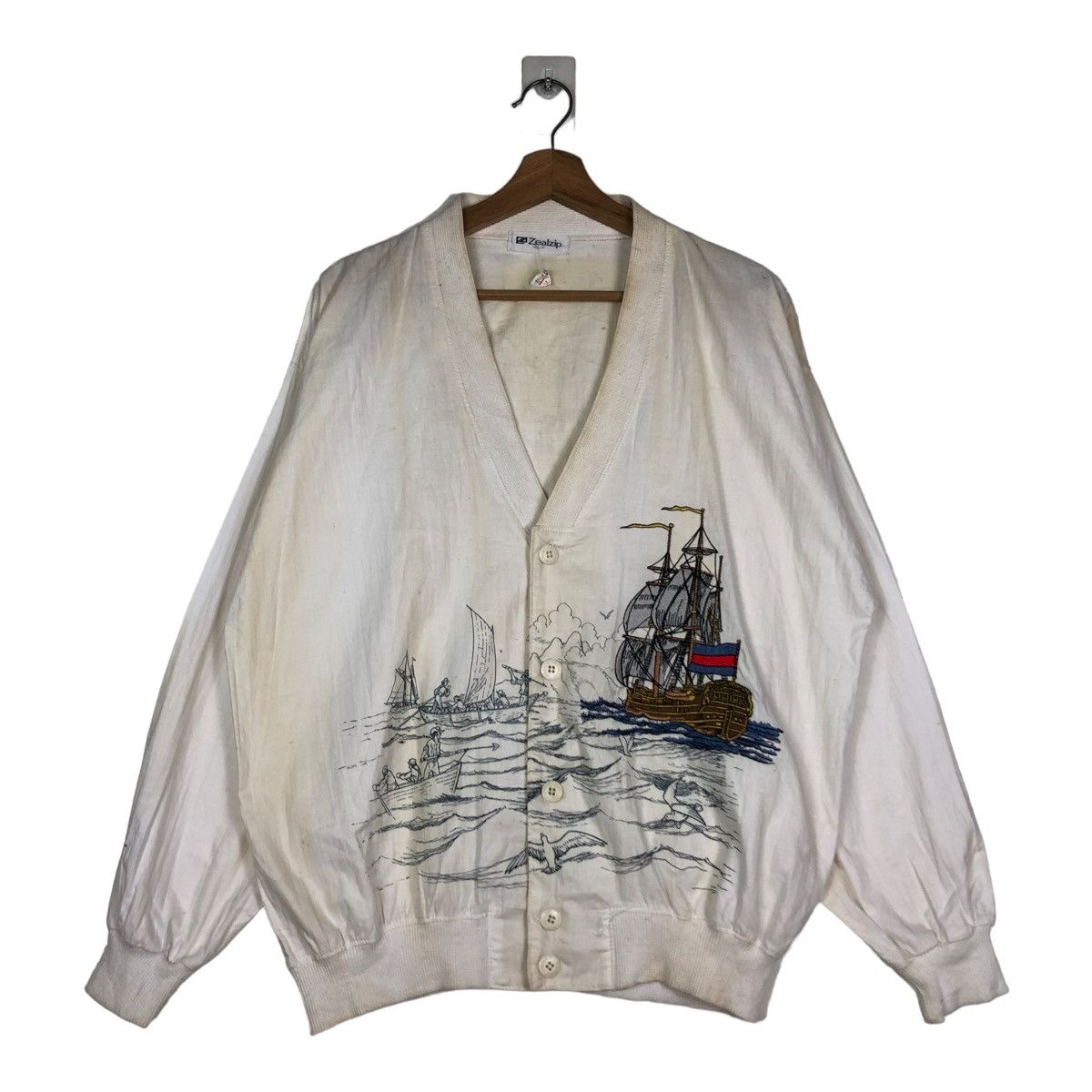 Hysteric Glamour 🔥VINTAGE BOMBER CARDIGAN JACKET ZEALZIP BIG LOGO Size US L / EU 52-54 / 3 - 1 Thumbnail