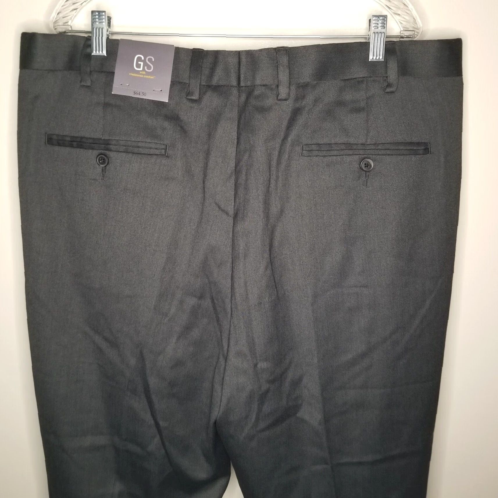Vintage GS Continuous Comfort Gray Dress Pants Adult Regular 42x32 Straight Mens Size US 42 / EU 58 - 5 Thumbnail