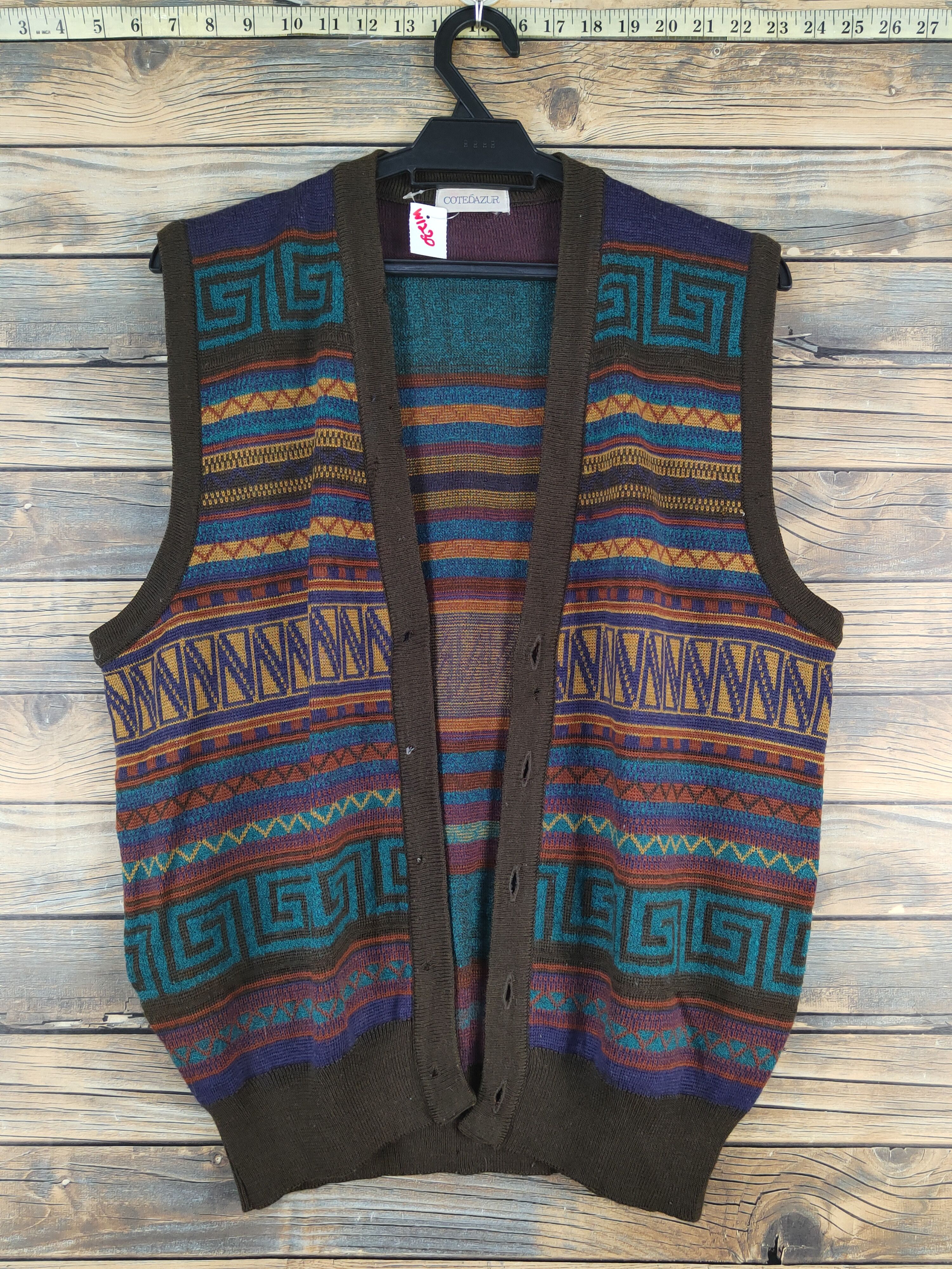 Homespun Knitwear Cotedazur Dark Brown Vest knitwear #W1230 Size US M / EU 48-50 / 2 - 1 Thumbnail