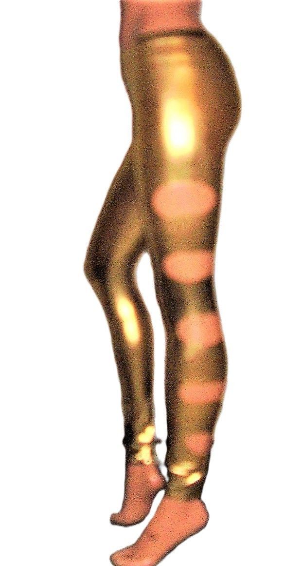 Other See You Monday Gold Shiny Spandex Leggings S Size 24" / US 00 / IT 34 - 4 Thumbnail