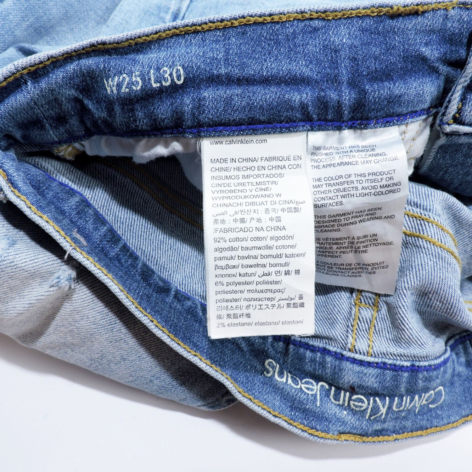 Calvin Klein CK PREMIUM ITALIAN STRETCH SELVEDGE CASPIAN SEA SLIM DENIM Size US 27 - 4 Thumbnail