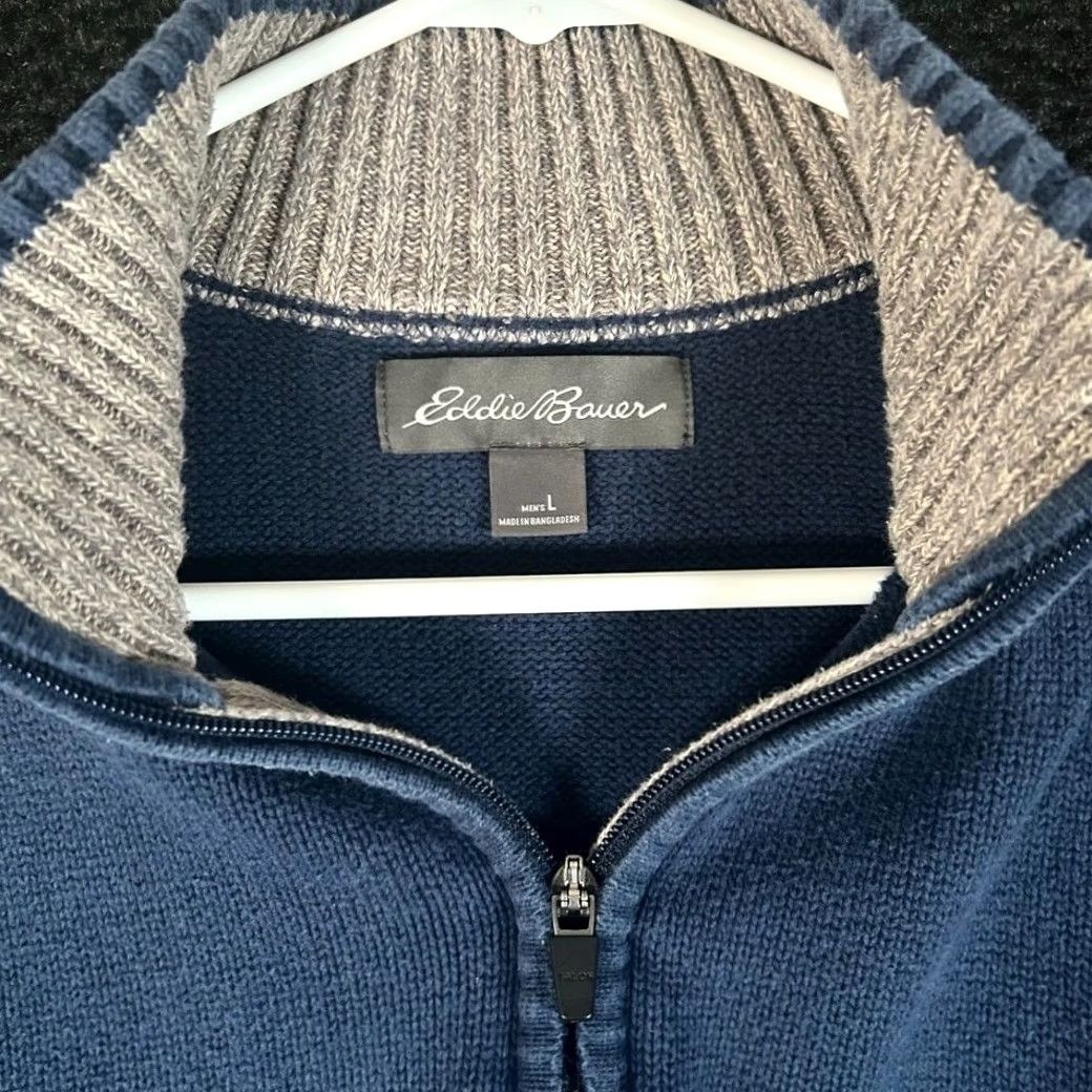 Eddie Bauer Eddie Bauer Sweater Mens Large Blue 100% Cotton Quarter Zip Pullover Size US L / EU 52-54 / 3 - 2 Thumbnail