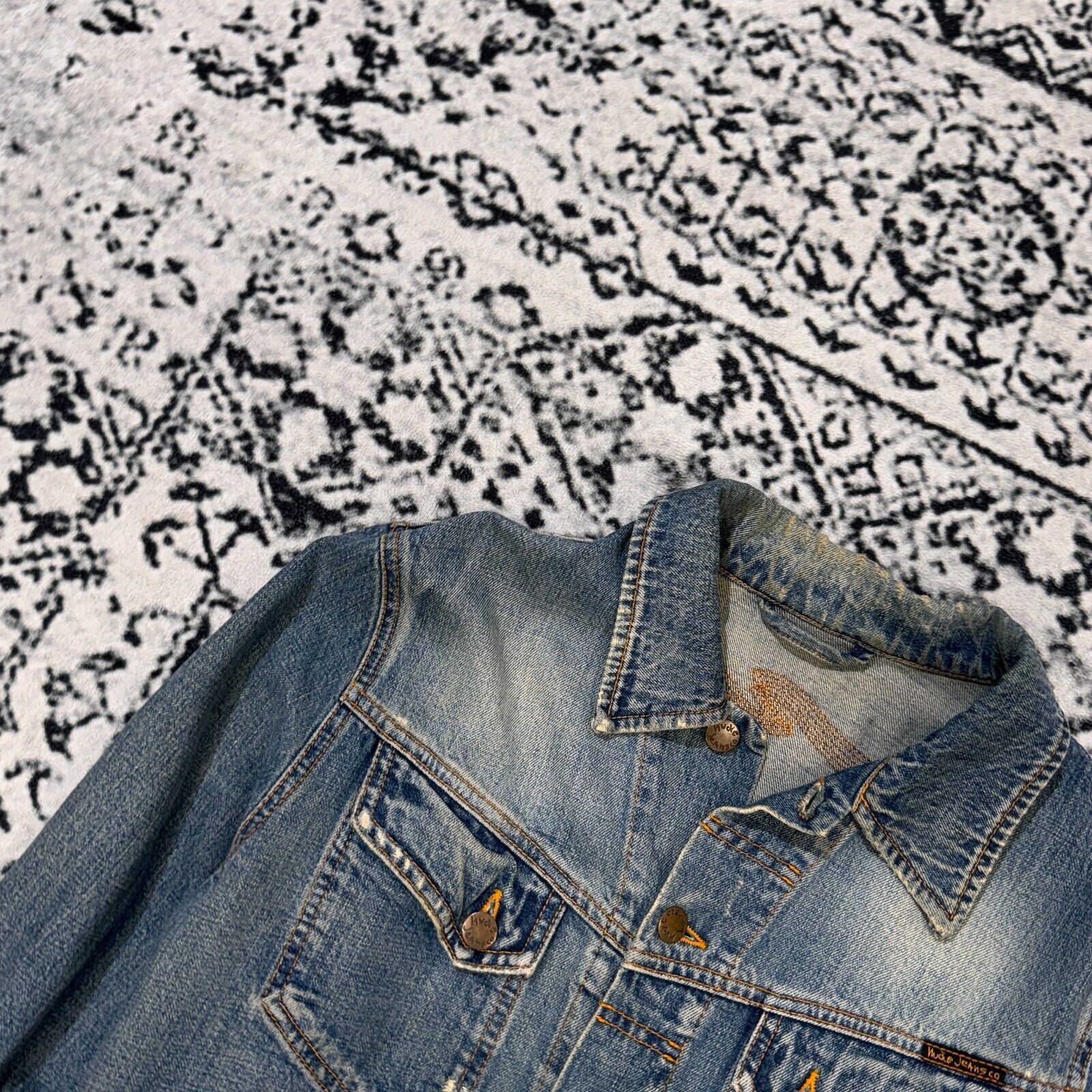Nudie Jeans × Vintage Vintage Nudie Jeans Blue Cotton Denim Trucker Jacket Size S Size US S / EU 44-46 / 1 - 9 Thumbnail