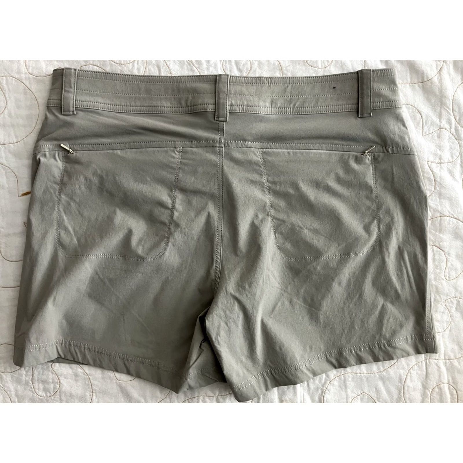 Eddie Bauer Eddie Bauer Shorts Nylon Stretch Khaki Tan 5" Inseam Womens Petite 14P Chino Flat Front Zip Womens Mens? Size 36" / US 14 / IT 50 - 8 Thumbnail