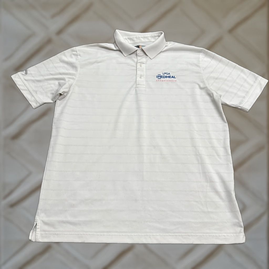 Callaway Callaway Opti Dry Polo Shirt Large White Short Sleeve Polyester Active Golf Mens Size US L / EU 52-54 / 3 - 1 Thumbnail