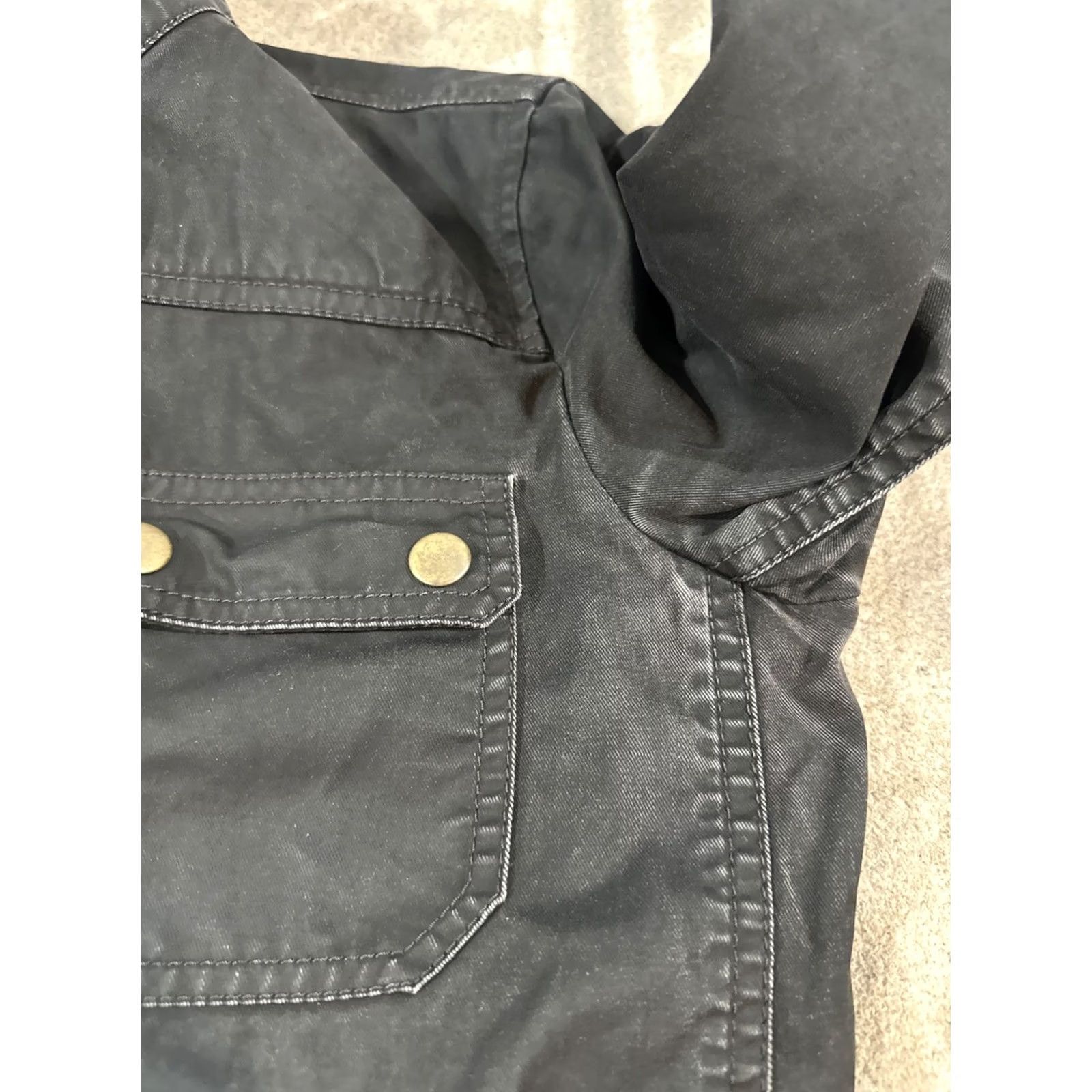 J.Crew J.CREW Jacket Charcoal Black Waxed Relaxed Boyfriend Field Elbow Patches Size S Women Military Jacket Size S / US 4 / IT 40 - 7 Thumbnail
