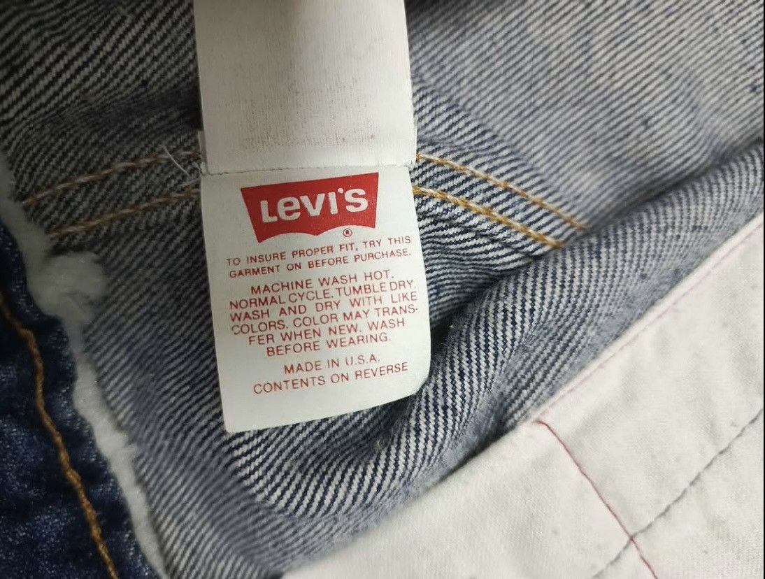 Vintage Levis Denim Jacket sherpa with heavy metal patches