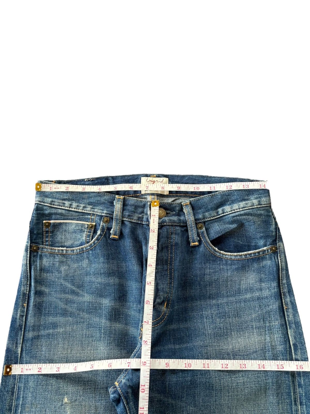 Edwin Vintage Japanese Brand Mud Wash Distressed Selvedge Jeans Size 28" / US 6 / IT 42 - 6 Thumbnail