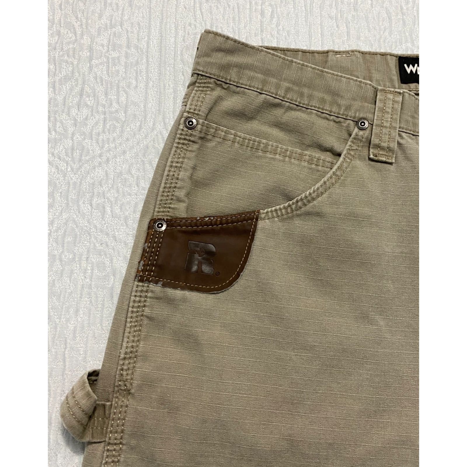 Wrangler VINTAGE Wrangler RIGGS Workwear Carpenter Jeans Mens 34 Brown Cotton Canvas Straight Relaxed 34 Inseam 34 in 90s Theme Mens Wrangler 3W020DK Size US 34 / EU 50 - 3 Thumbnail