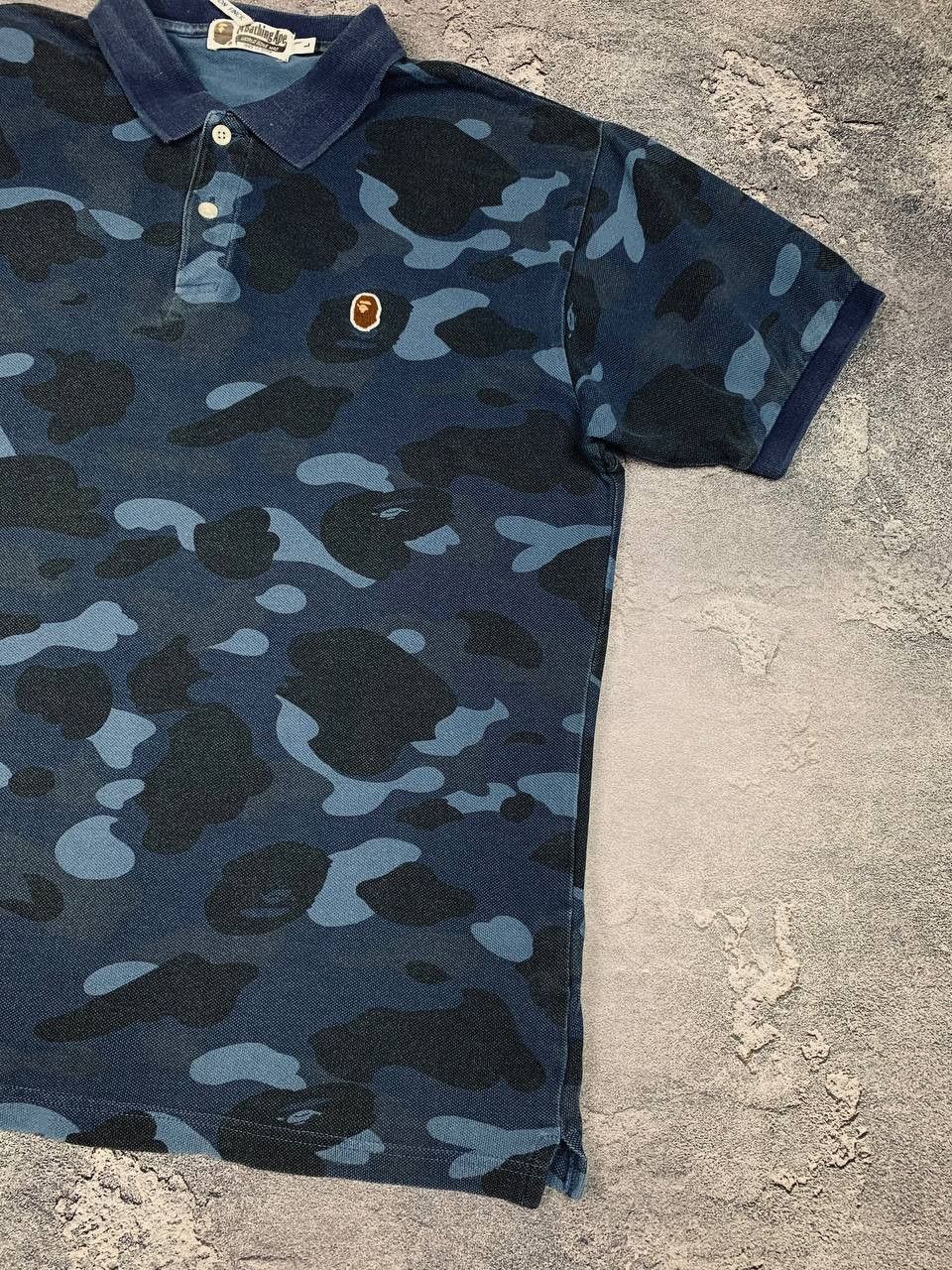 Bape Bape A Bathing Ape Blue Camo Polo Shirt Authentic Ape Head Size US L / EU 52-54 / 3 - 5 Thumbnail