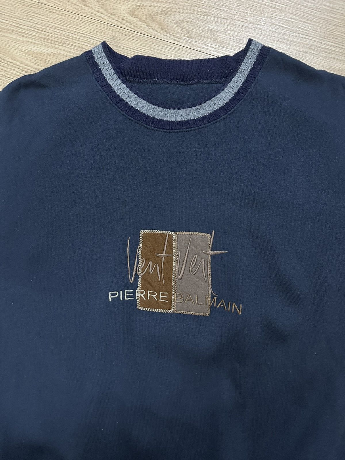 Pierre Balmain × Vintage Vintage Pierre Balmain Vent Vert Embroidery Sweatshirt Size US L / EU 52-54 / 3 - 4 Thumbnail