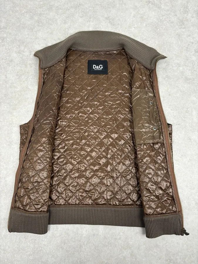 Dolce & Gabbana 2000s Dolce & Gabbana Brown Quilted Nylon Vest Size US M / EU 48-50 / 2 - 7 Thumbnail