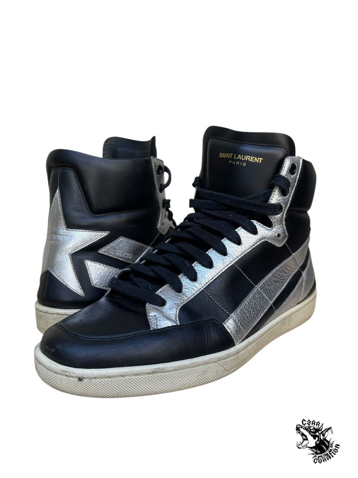 最前線の Saint Laurent Paris Saint Laurent hightop star sneakers バッグ