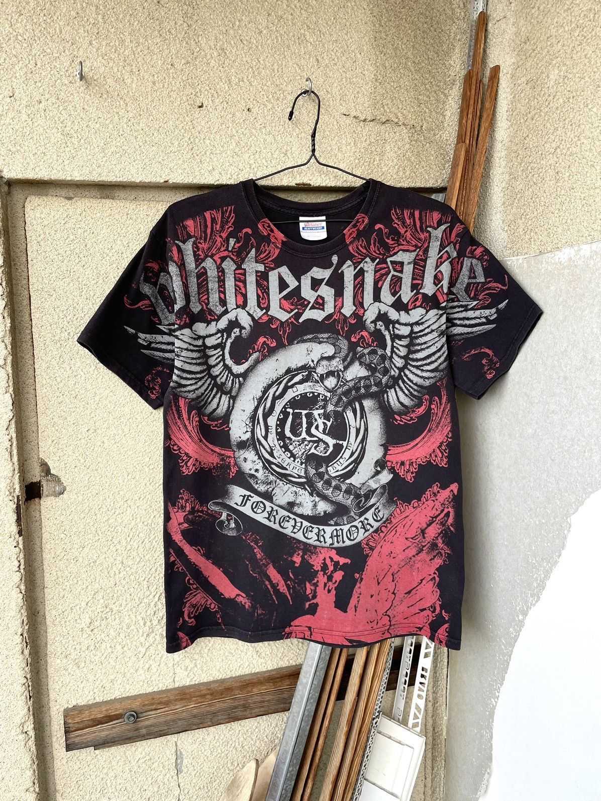 Band Tees Vintage Whitesnake Over Print Rock Band T-Shirt Size M Size US M / EU 48-50 / 2 - 1 Thumbnail