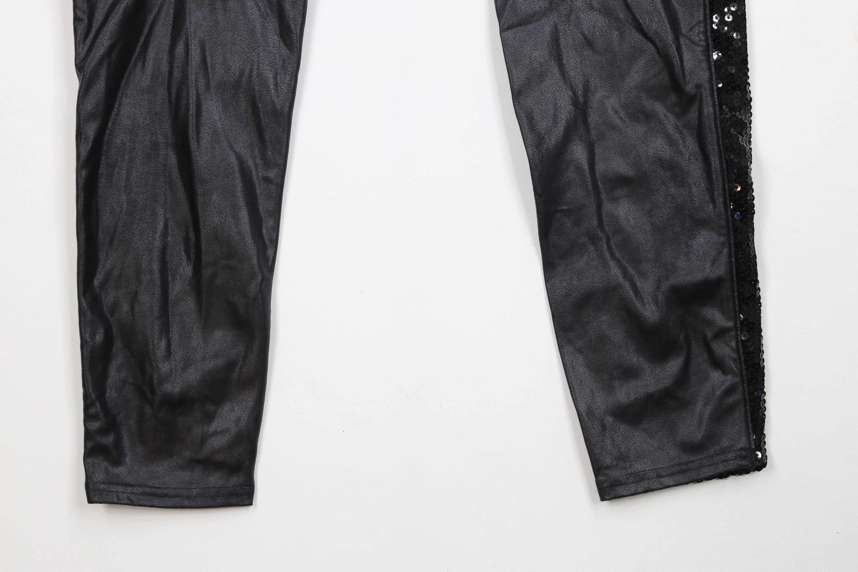 Spanx × Vintage Spanx Faux Leather Sequined Stretch Shapewear Leggings Black Size 30" / US 8 / IT 44 - 9 Thumbnail