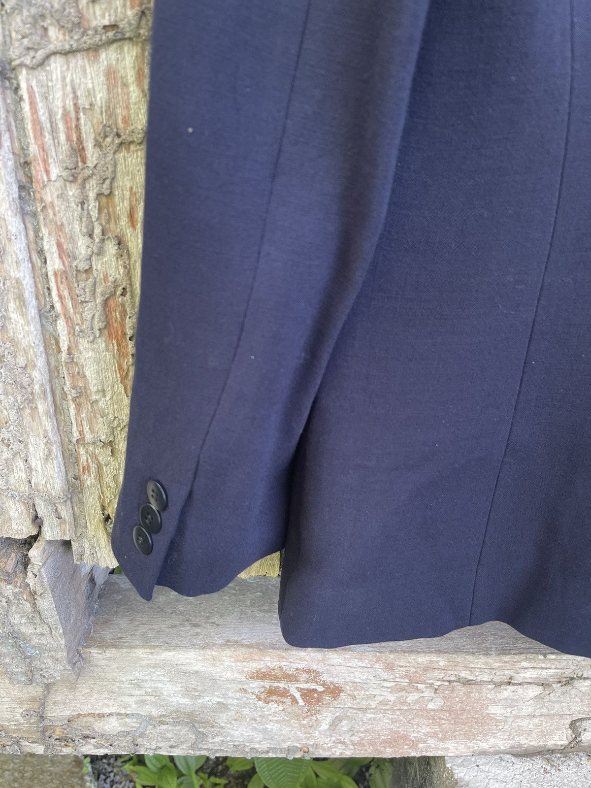 Designer Donna Karan Signature Navy Double-Breasted Blazer Size XS / US 0-2 / IT 36-38 - 14 Thumbnail