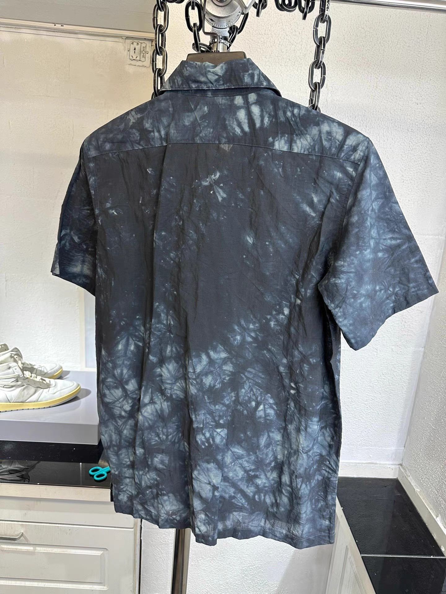 Yohji Yamamoto Black Tie-Dye Short Sleeve Button-Up Shirt Size US M / EU 48-50 / 2 - 4 Thumbnail