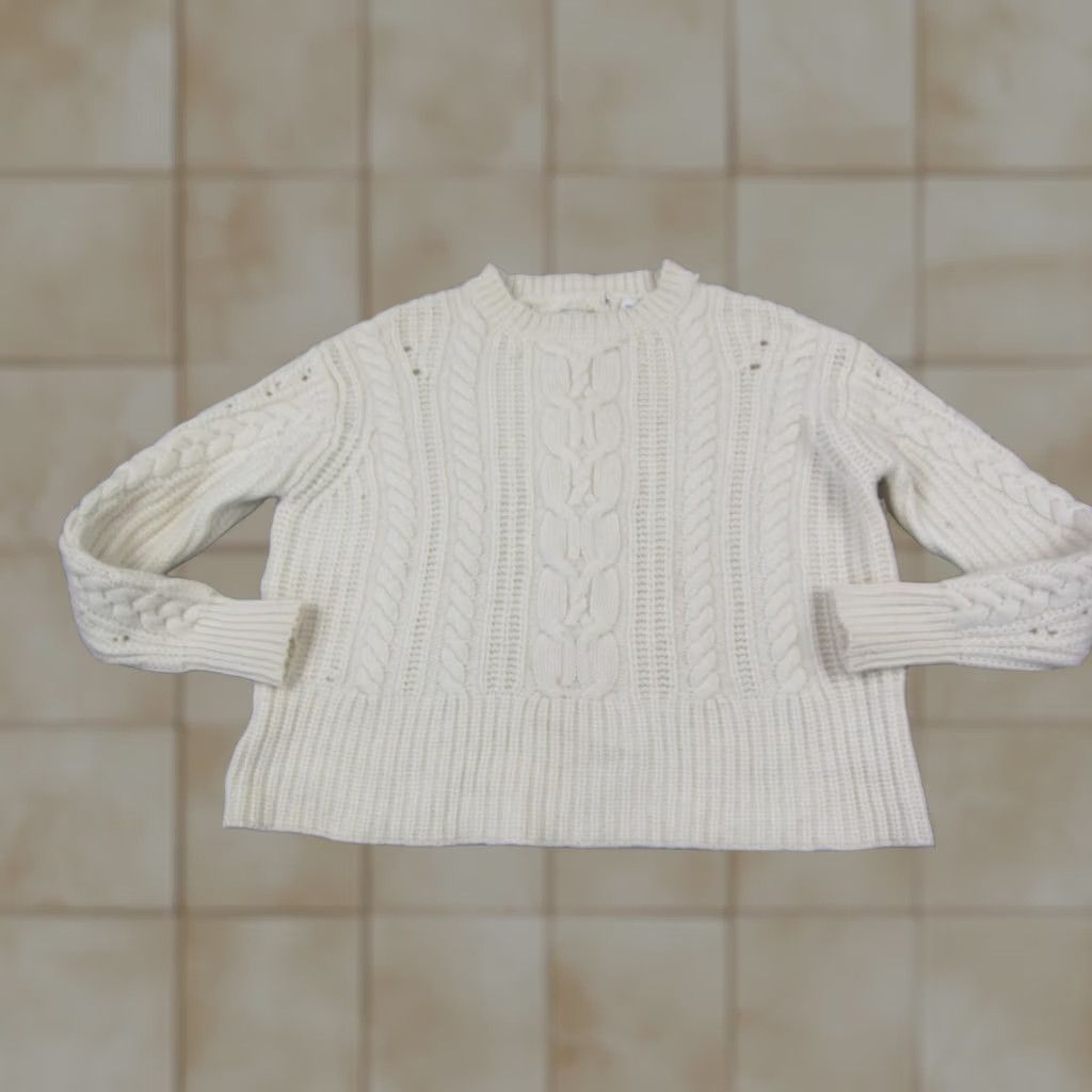 Country Road VINTAGE Country Road Sweater Womens 2XS Cream Merino Wool Cable Knit Crew Neck Long Sleeve 90s Winter Fall Pullover Mens Womens Girls Boys Size XXS / US 00 / IT 34 - 1 Thumbnail