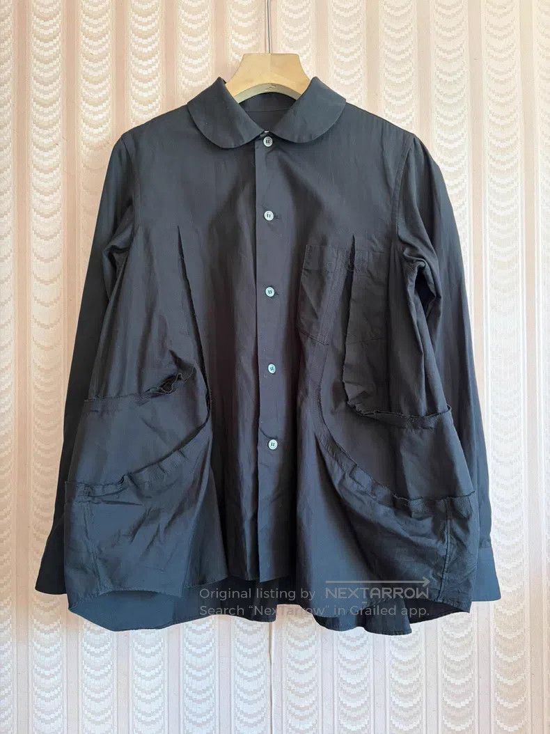 Comme des Garcons Comme Des Garcons Black Ripped Shirt Long Sleeve Dark Deco Size XS / US 0-2 / IT 36-38 - 1 Thumbnail