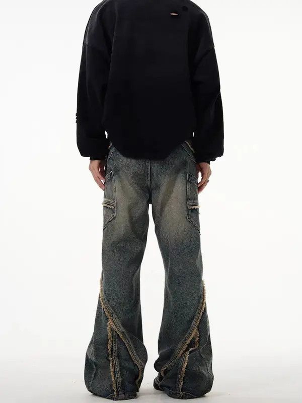 VIBE Retro heavy-duty stitching raw edge micro-flared jeans Size US 34 / EU 50 - 7 Thumbnail