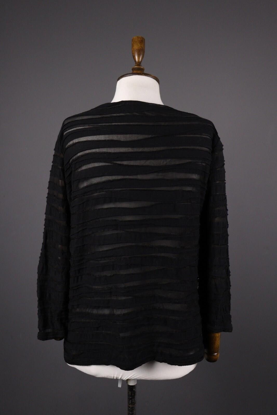 Designer Cut LooseBlack Designer Mesh Long Sleeve Top Shirt Size L Size L / US 10 / IT 46 - 5 Thumbnail
