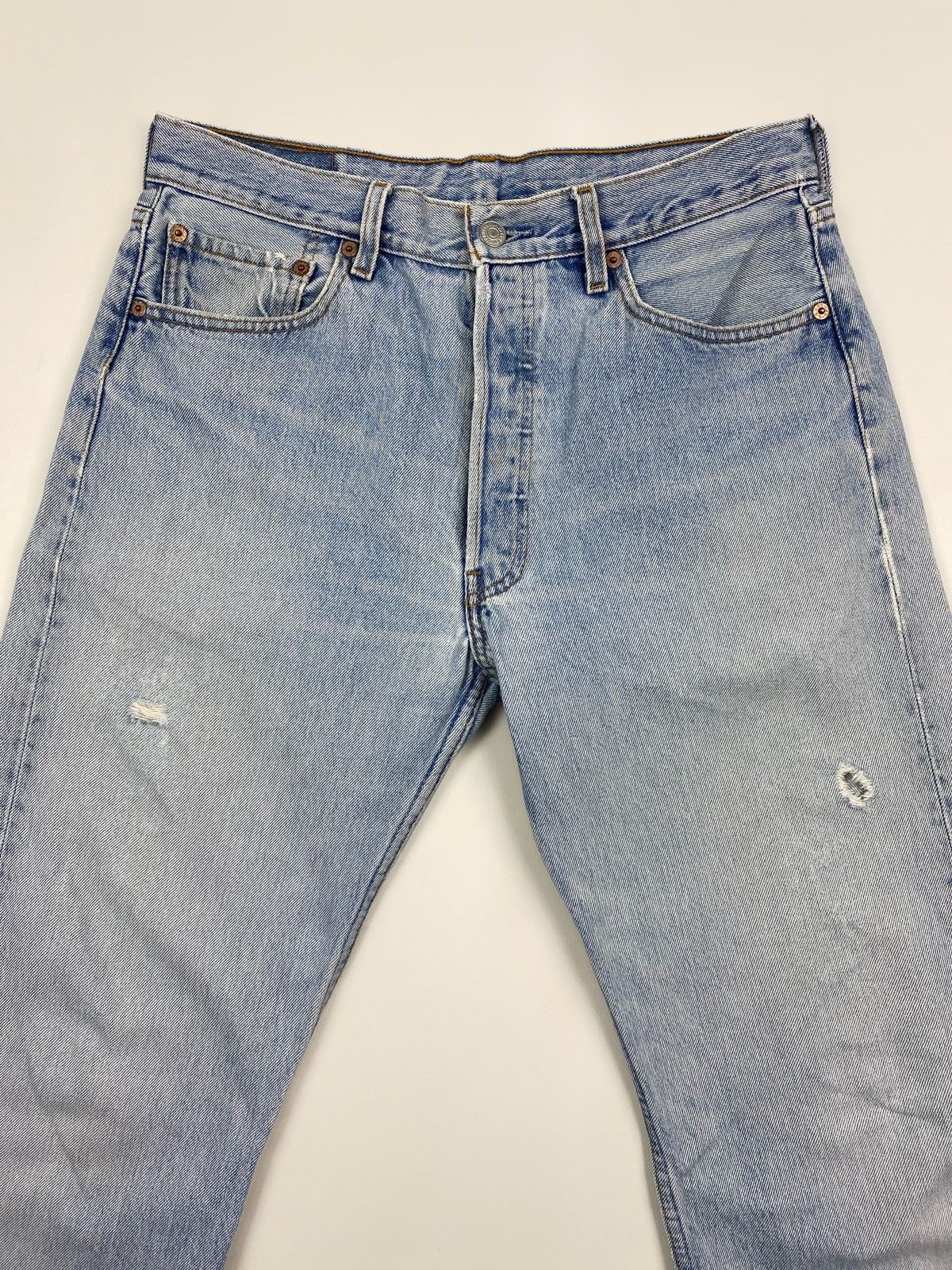 Levi's 2000s Vintage Distressed Levi’s 501 Washed Blue Denim Pants Size US 33 - 4 Thumbnail