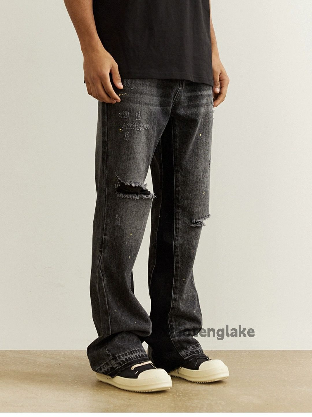 Jean × Vintage washed faded cleanfit punk grunge hiphop paint jeans Size US 34 / EU 50 - 6 Thumbnail