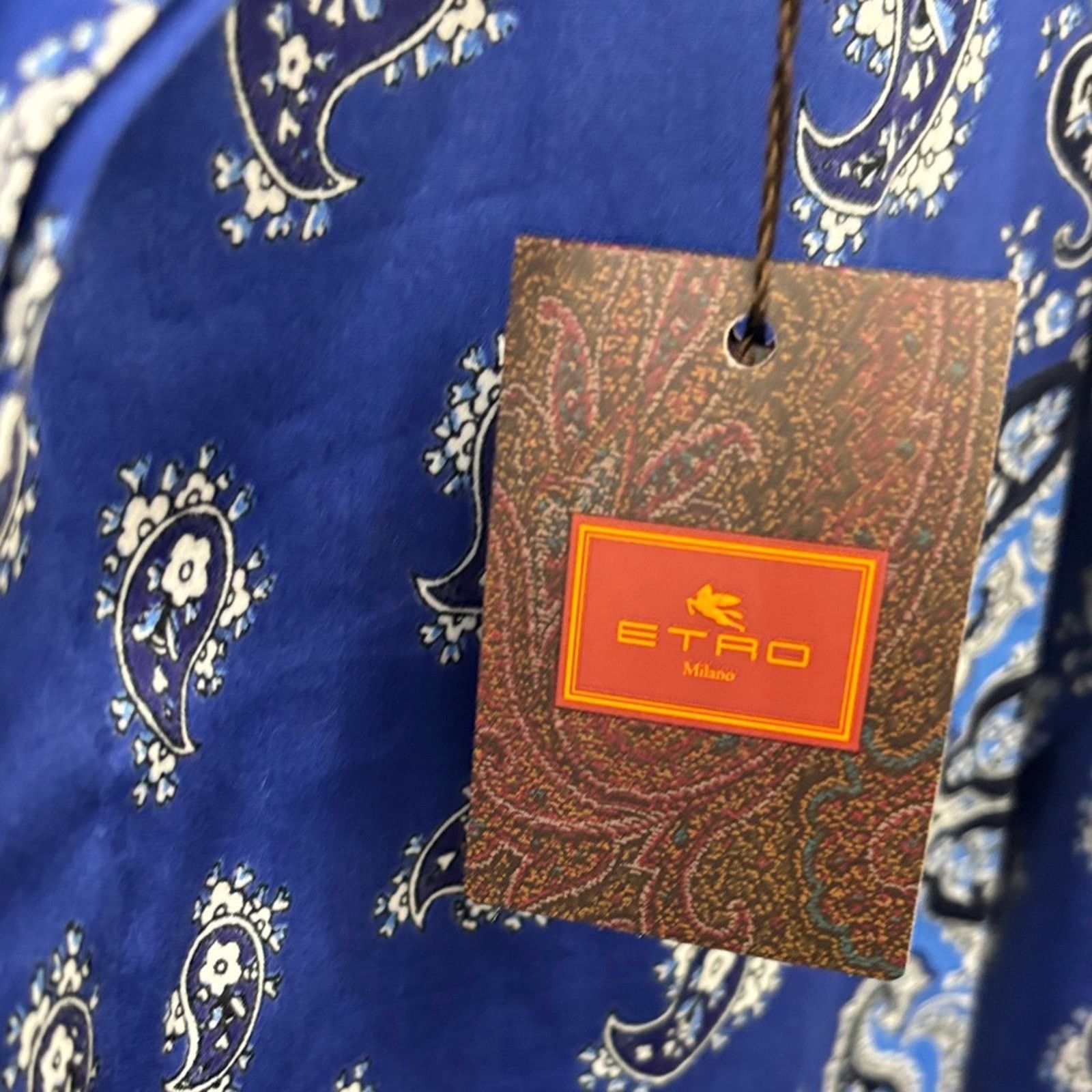 Etro NWT Etro Blue and White Paisley Button Down Shirt Size M Size US M / EU 48-50 / 2 - 10 Thumbnail