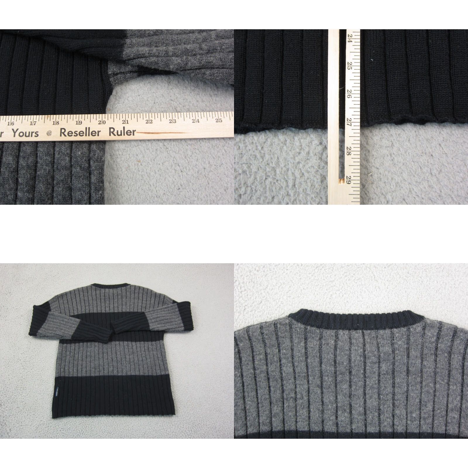 Chaps VINTAGE Ralph Lauren Chaps Sweater Mens Adult M Black Stripe Wool Knit Pullover Crew Neck Long Sleeve Casual 90s USA Fall Winter Size US M / EU 48-50 / 2 - 8 Thumbnail