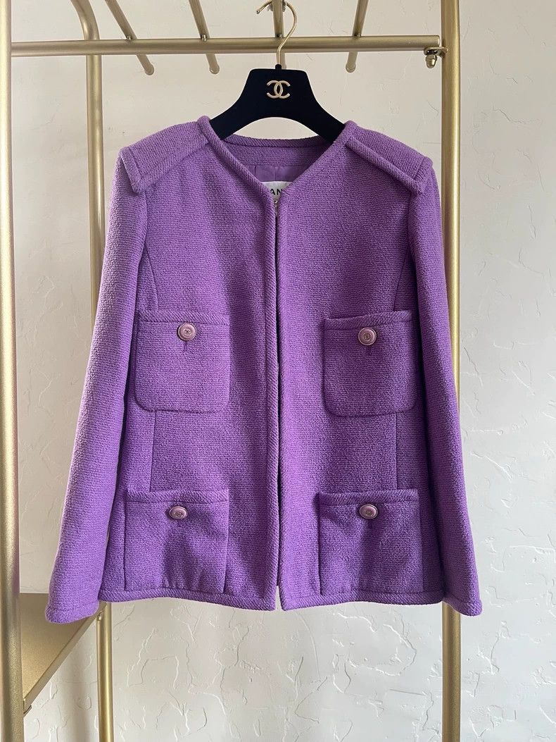 Chanel 20c purple four-pocket jacket