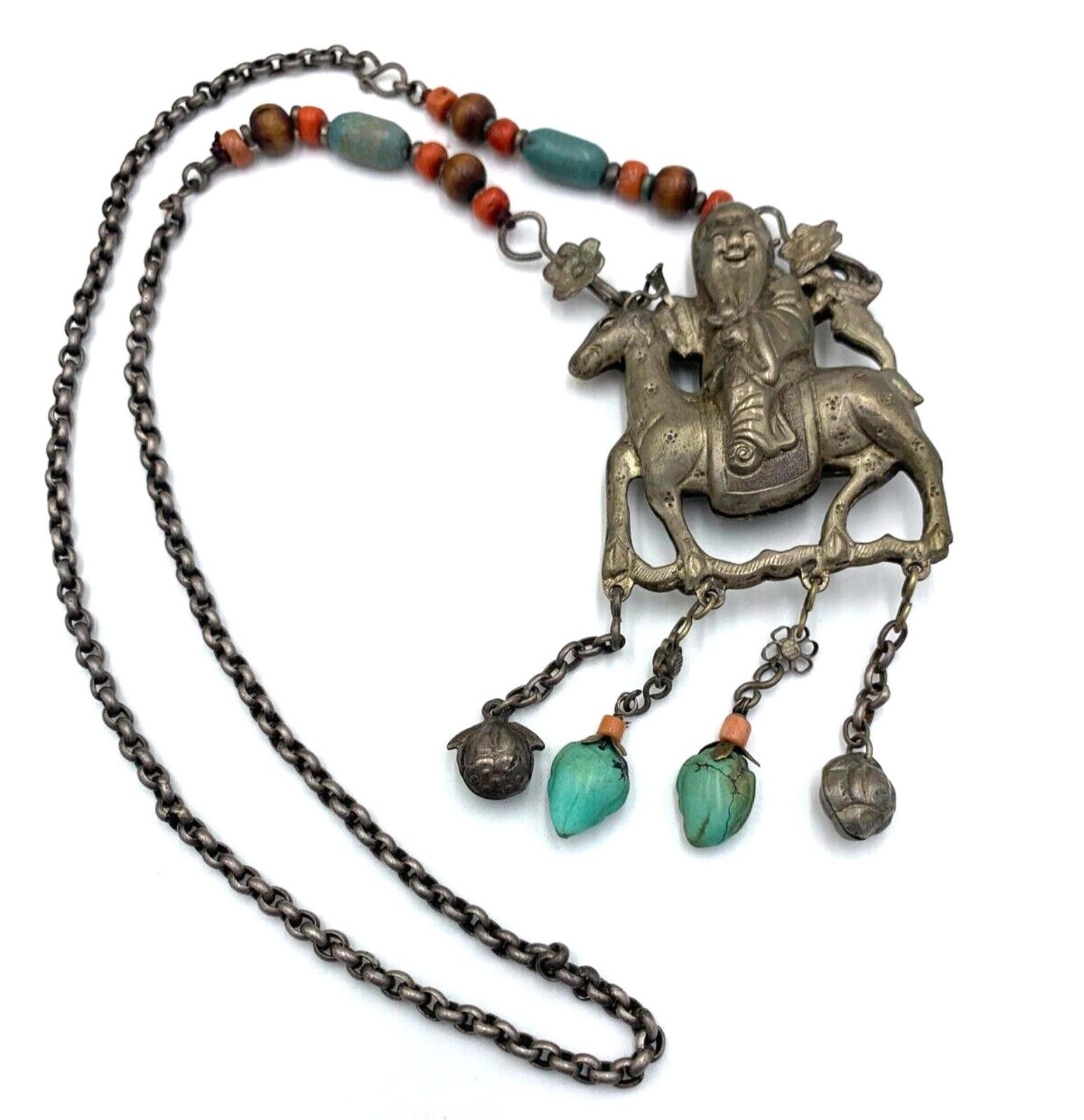 Other Chinese Sterling Silver Qing Dynasty Man Riding Necklace Size ONE SIZE - 7 Thumbnail