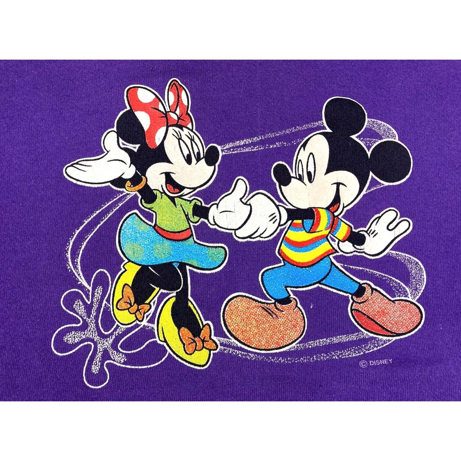 Disney VINTAGE Disney Mickey Mouse Minnie Crewneck Sweatshirt Men Small Purple USA 90s Size US S / EU 44-46 / 1 - 2 Thumbnail
