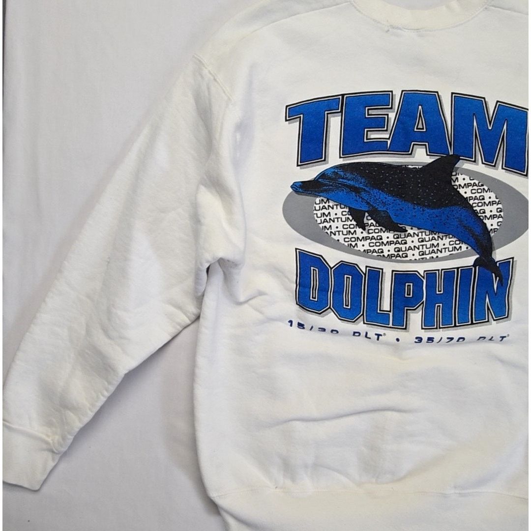 Fruit Of The Loom Vintage Team Dolphin Sweatshirt Tech Computer L Crewneck Size US L / EU 52-54 / 3 - 3 Thumbnail