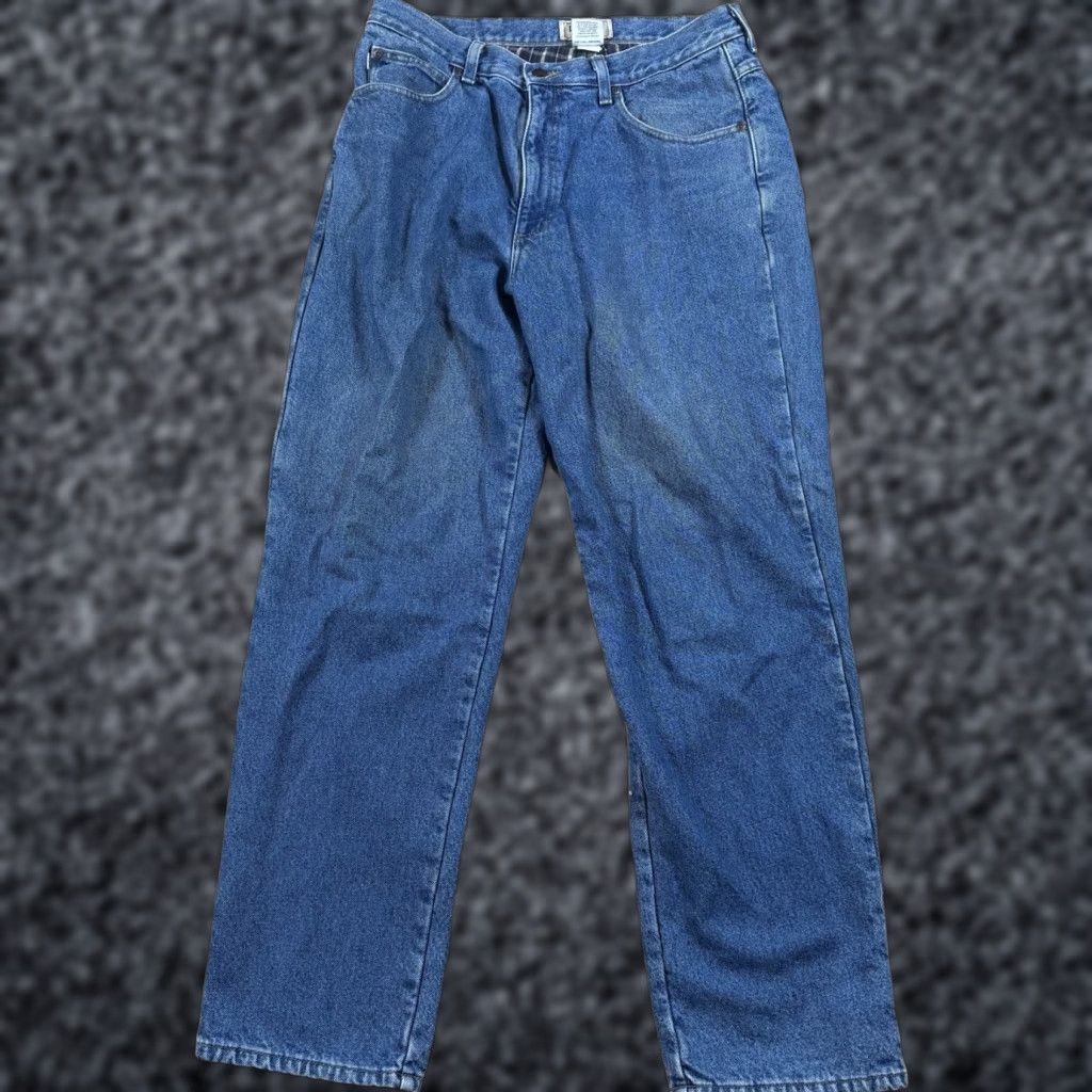 Vintage VINTAGE L.L.Bean Jeans Flannel Lined Insulated Blue Relaxed Straight 32x32 Mens Pants Size US 32 / EU 48 - 1 Thumbnail