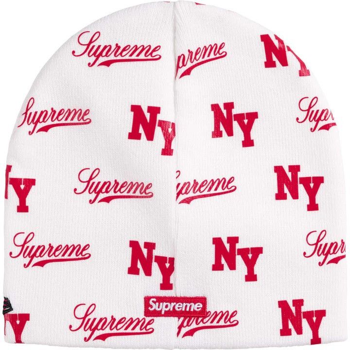New Era × Supreme Supreme New Era Monogram Beanie White Size ONE SIZE - 5 Thumbnail