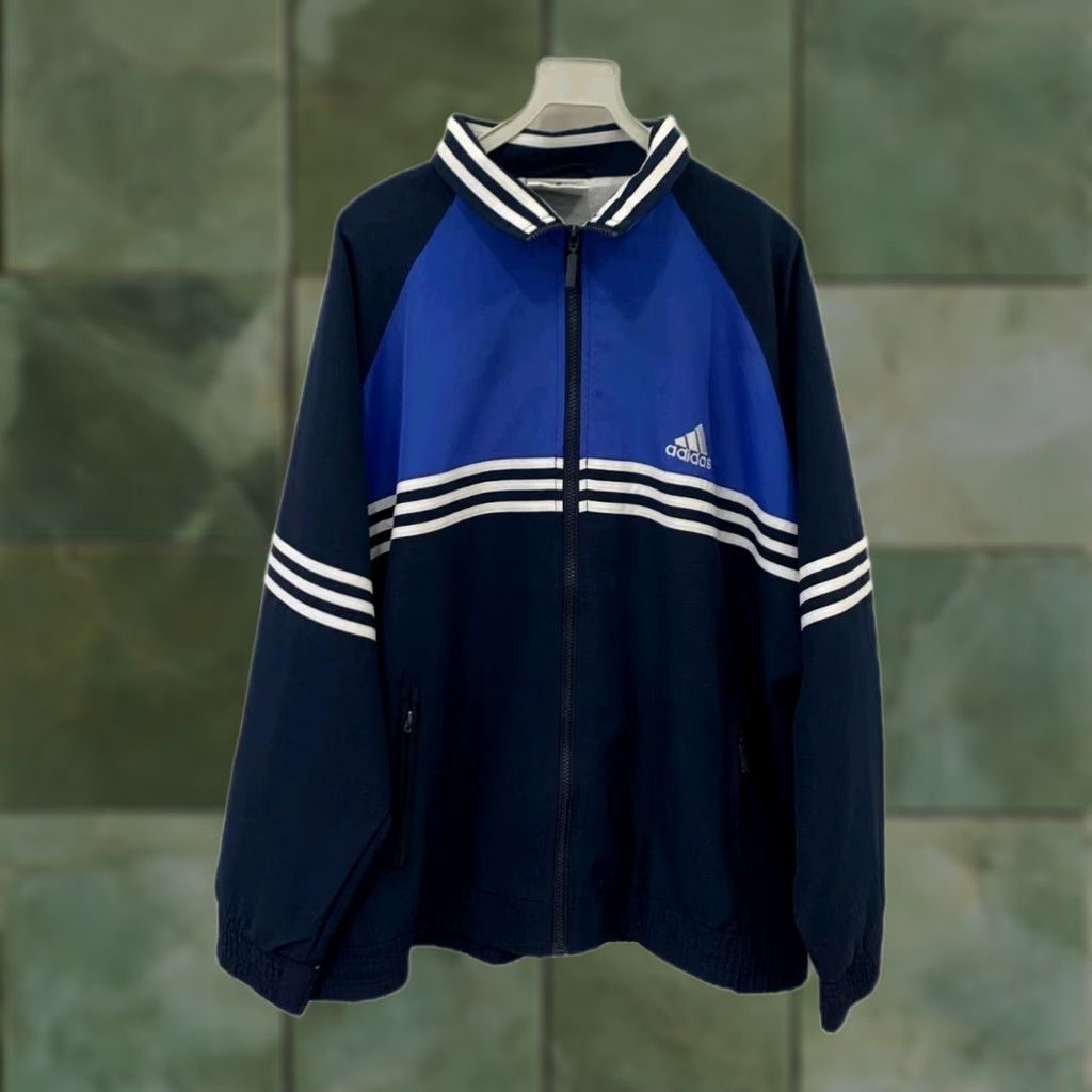 Adidas VINTAGE Adidas Track Jacket XL Navy Blue Royal 3-Stripe Full Zip 90s Adults 2XL Women/Men? Size US XXL / EU 58 / 5 - 1 Thumbnail