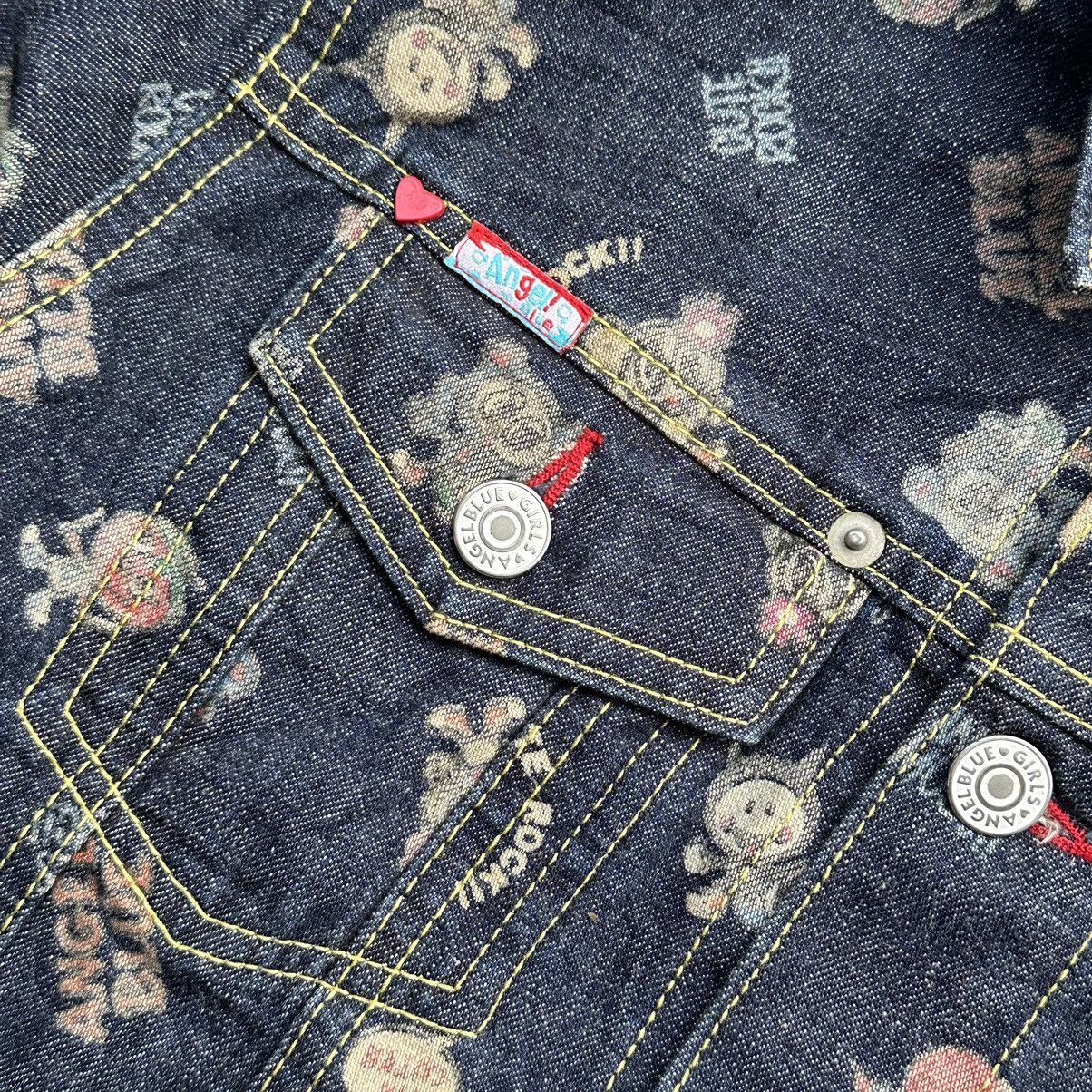 Angel Blue × Hysteric Glamour × Japanese Brand 2000s Angel Blue Printed Cute Rock Denim Jacket Size M / US 6-8 / IT 42-44 - 3 Thumbnail